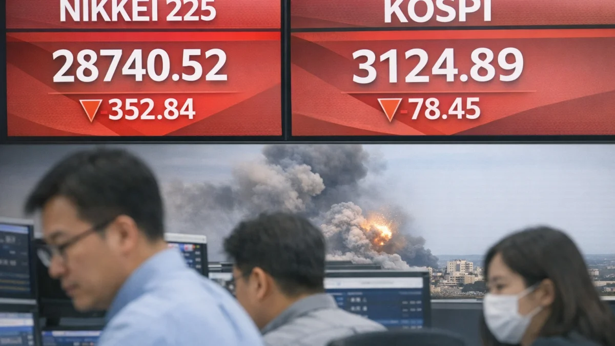 Asian Stock Markets Fall Amid Escalating Middle East Tensions