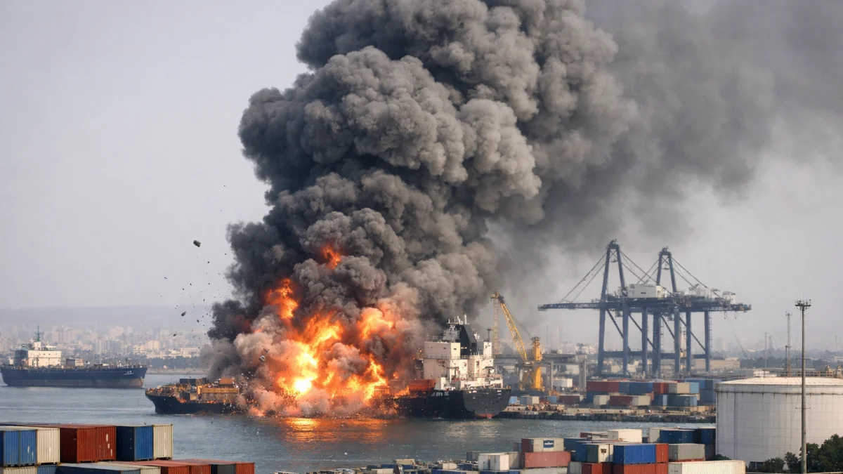 Major Explosion Reported at Key Port Facility in Middle East