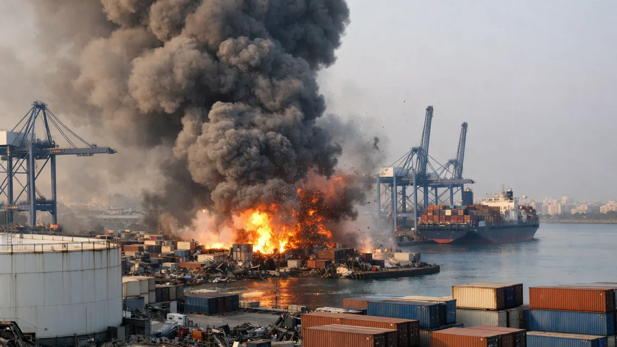 Major Explosion Reported at Key Port Facility in Middle East
