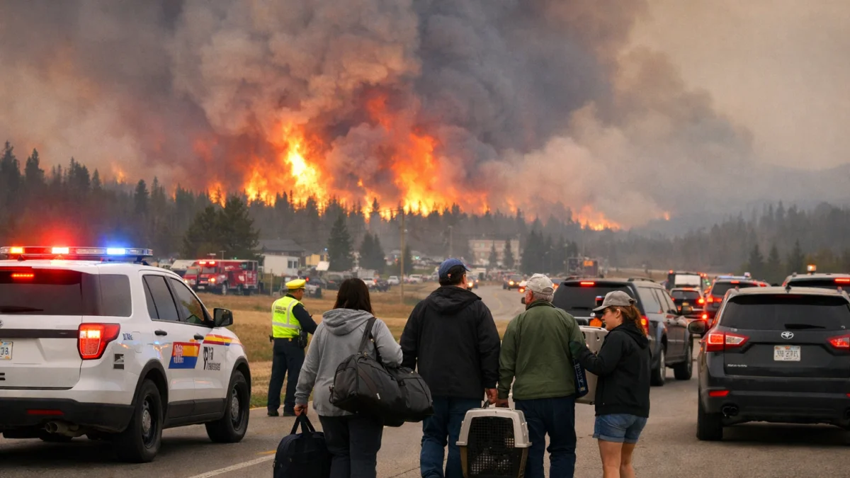 Massive Wildfire Forces Evacuations in Western Canada Provinces