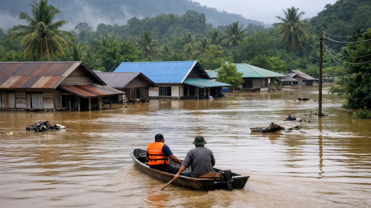 Massive Flooding Hits Borneo Villages After Days of Heavy Rain
