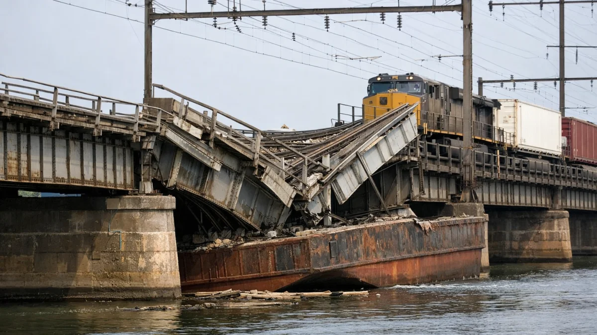 Barge Collision Damages Maryland Rail Bridge on Northeast Corridor
