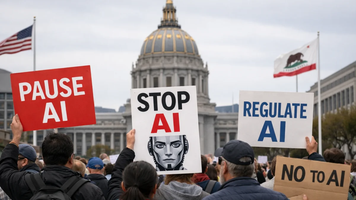 Protests Erupt Over AI Development Pause Demands in San Francisco