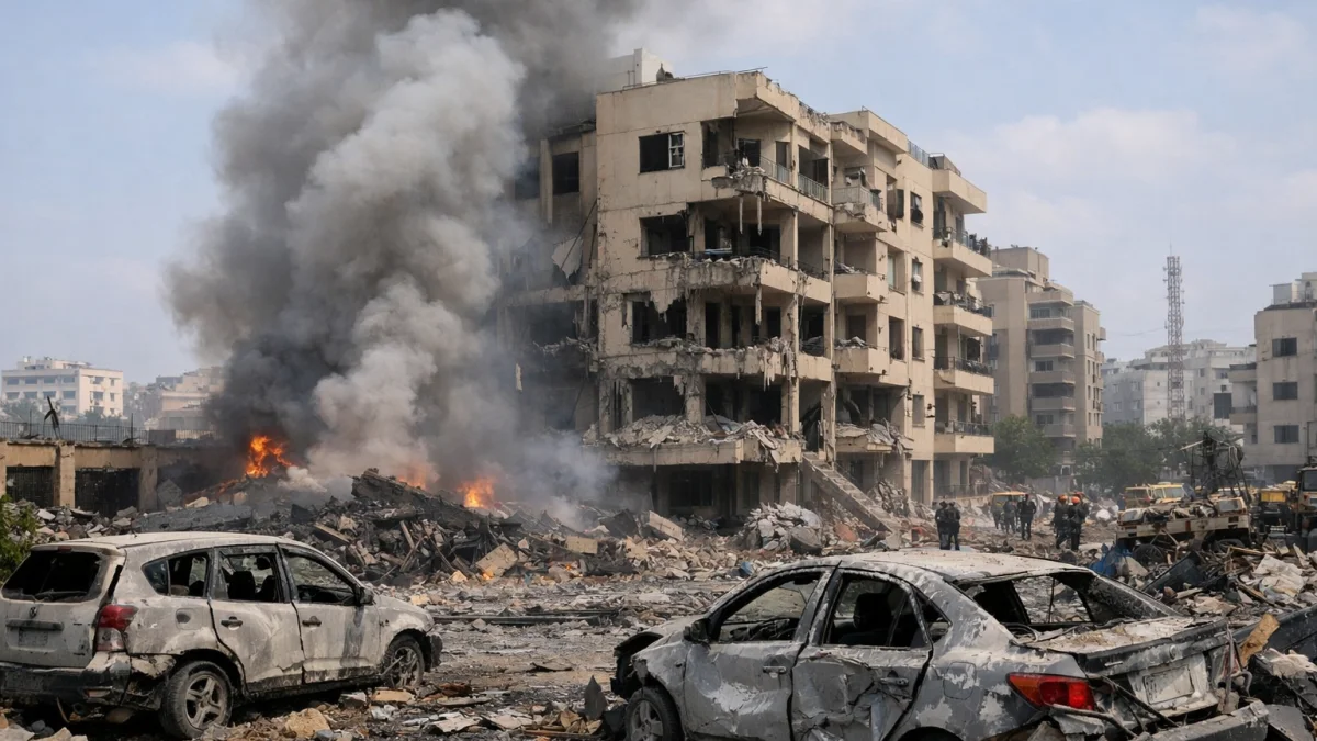 Israeli Airstrikes Hit Beirut Suburbs Despite Ceasefire Agreement