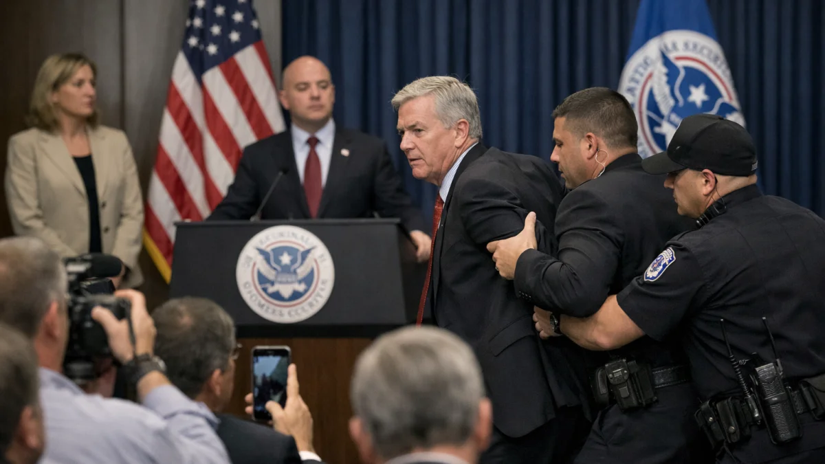 Senator Removed From DHS Press Conference in Heated Exchange