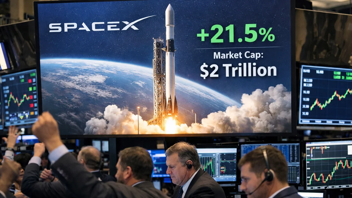 SpaceX Shares Surge in Historic IPO Valuing Company Over Two Trillion Dollars