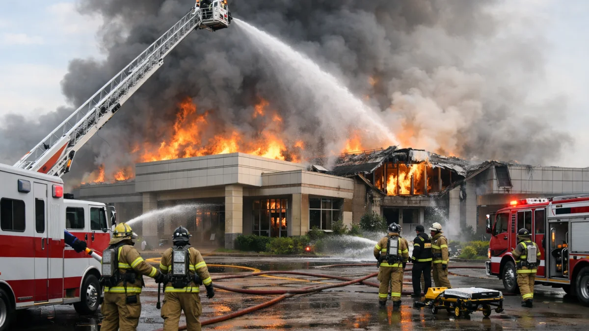 Fire Destroys Medical Facility in Ongoing Incident Response