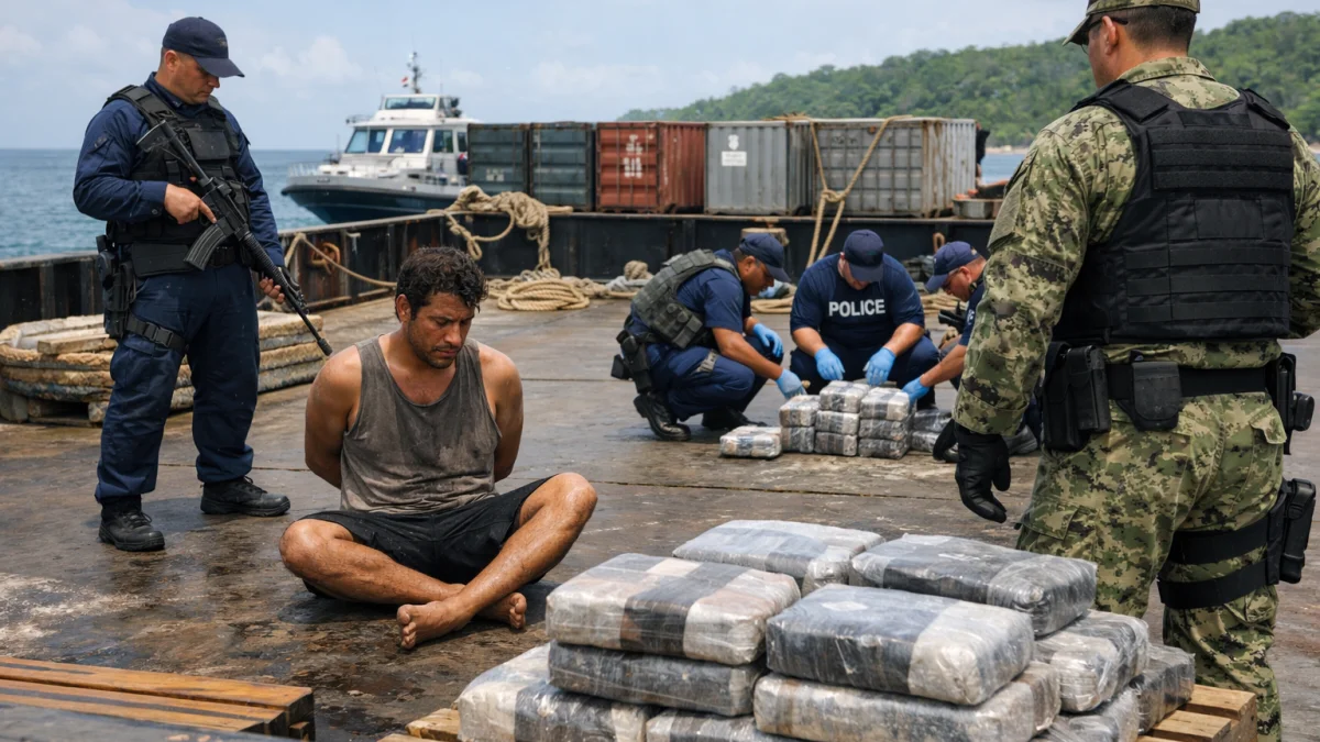 Stowaway With Large Cocaine Shipment Detained on Caribbean Barge