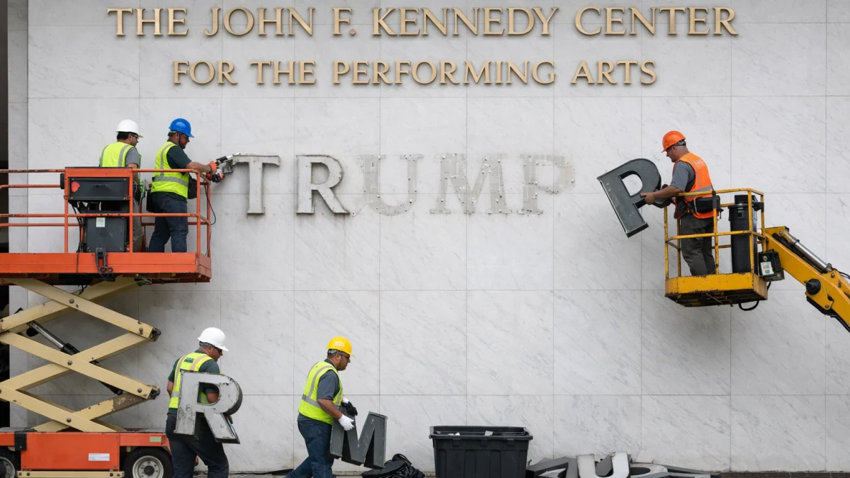 Trump's Name Removed from Kennedy Center Facade Following Court Ruling