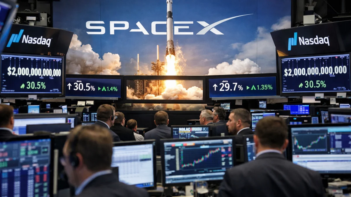 SpaceX Shares Surge Past $2 Trillion Market Cap in Historic Nasdaq Debut