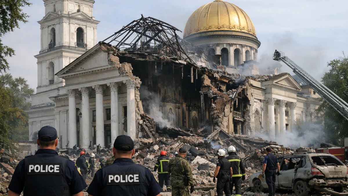 Russian Strikes Kill Nine in Ukraine and Damage Cathedral