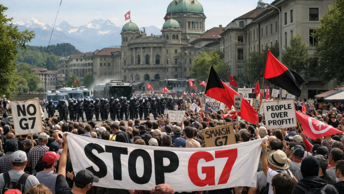 Thousands Protest G7 Summit in Swiss Streets