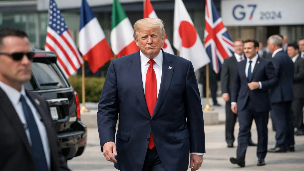 Trump Arrives at G7 Summit Following Announcement of Iran Peace Agreement