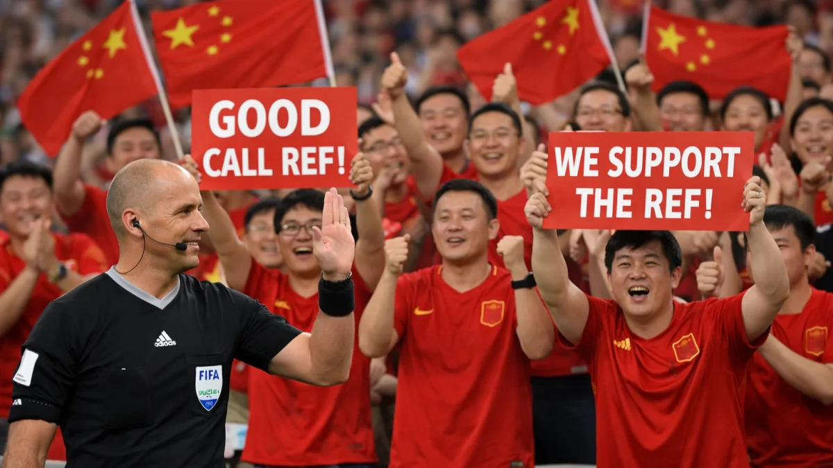Chinese Fans Show Support for World Cup Referee Decision