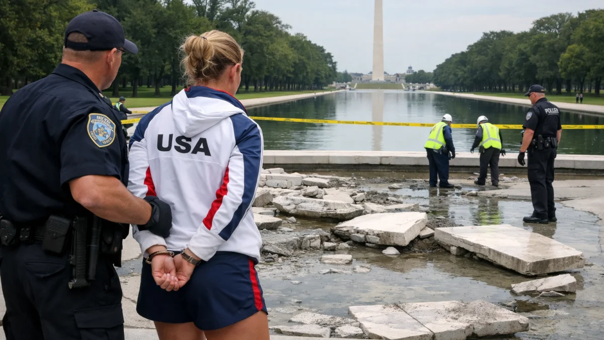 Olympian Charged in Connection with Damage to National Reflecting Pool