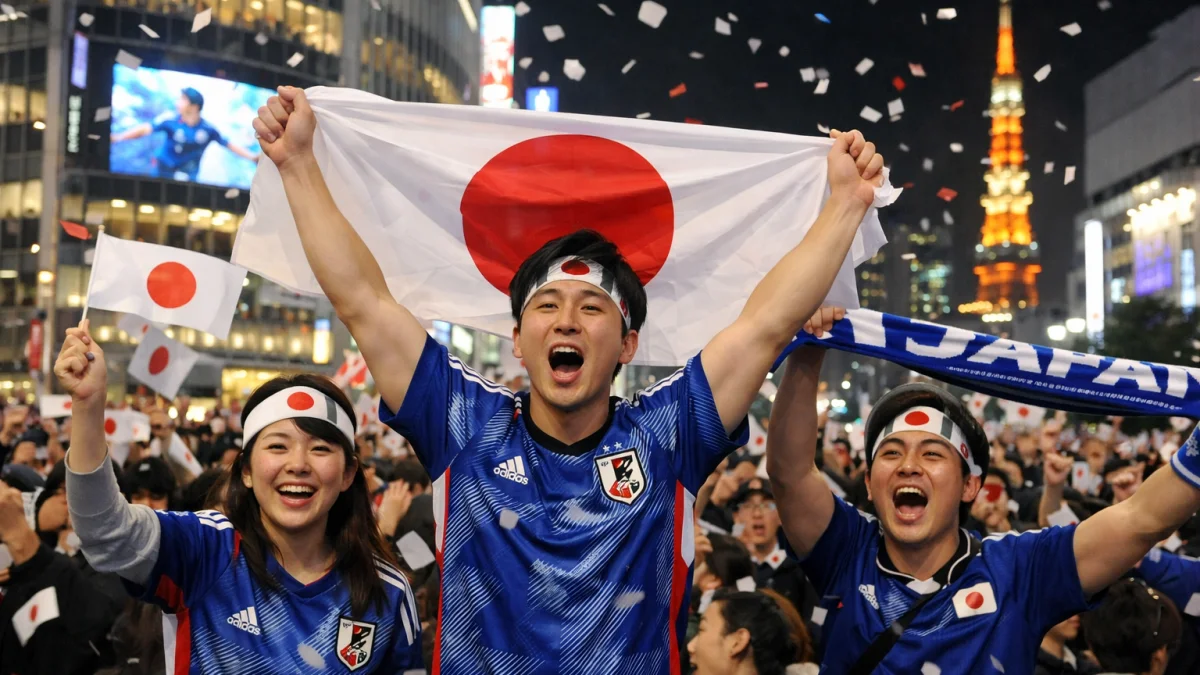 Tokyo Celebrates Japan's World Cup Knockout Stage Qualification