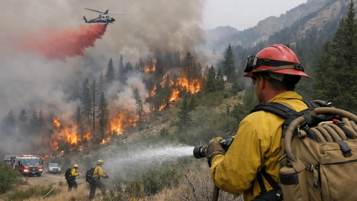 Wildfire Crews Battle Critical Fire Weather in Utah Mountains